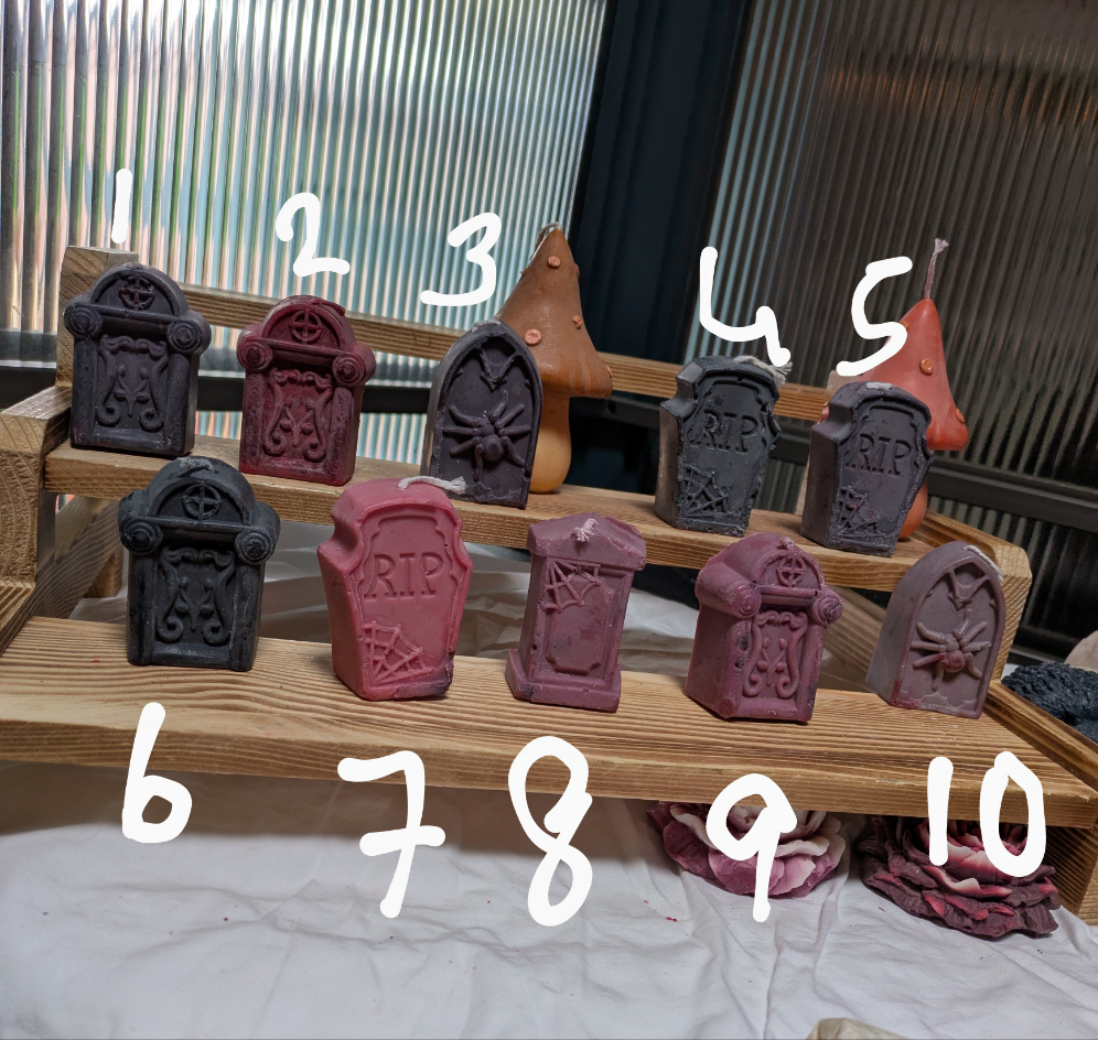 Distressed Headstones - statement candle Decor