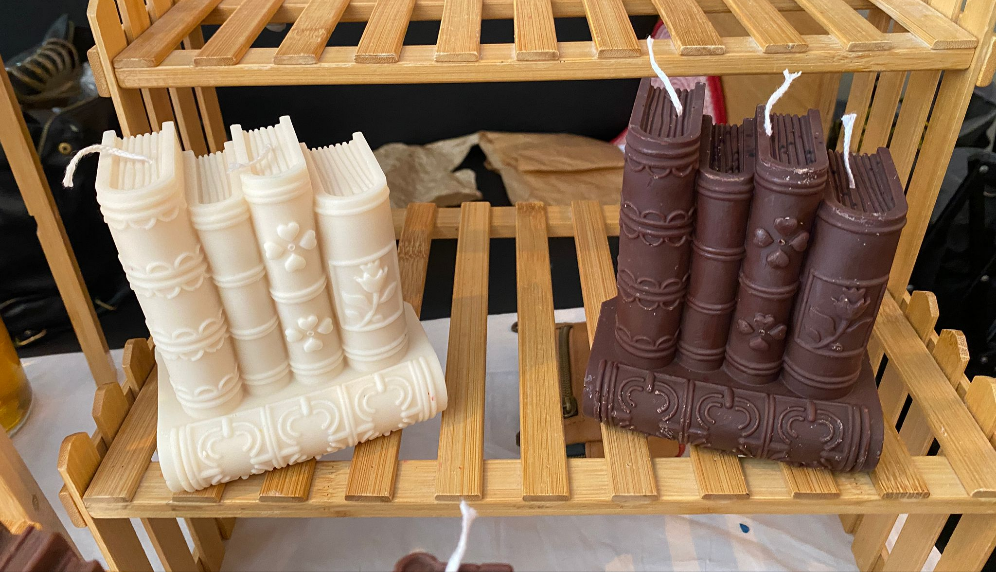 Large Sculpted Look Bookstack Candles