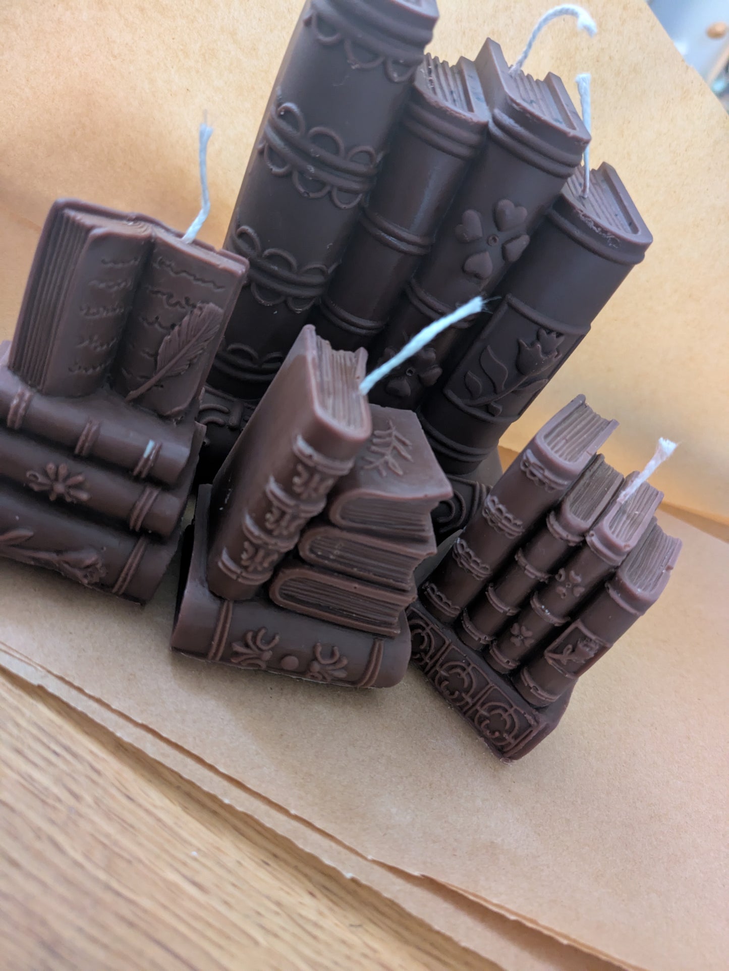 Large Sculpted Look Bookstack Candles