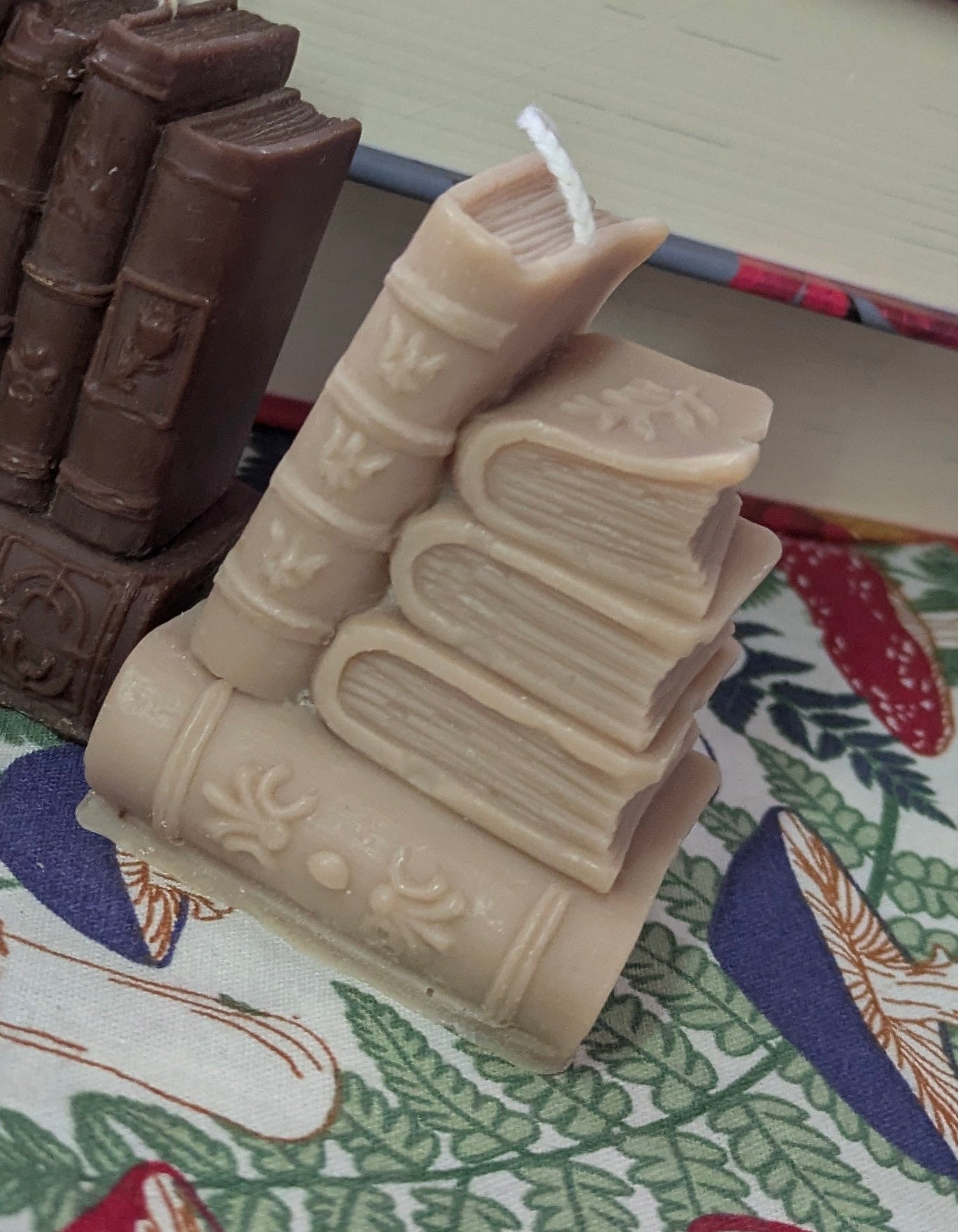 Book Stack Ornamental Candle