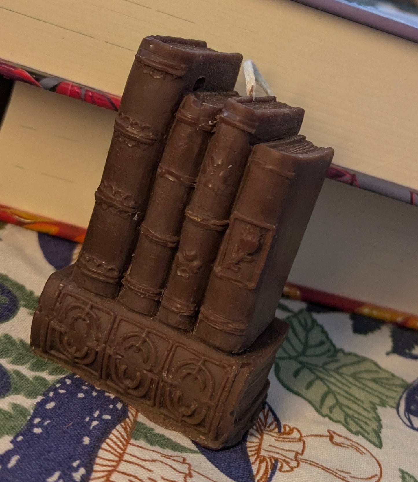 Book Stack Ornamental Candle