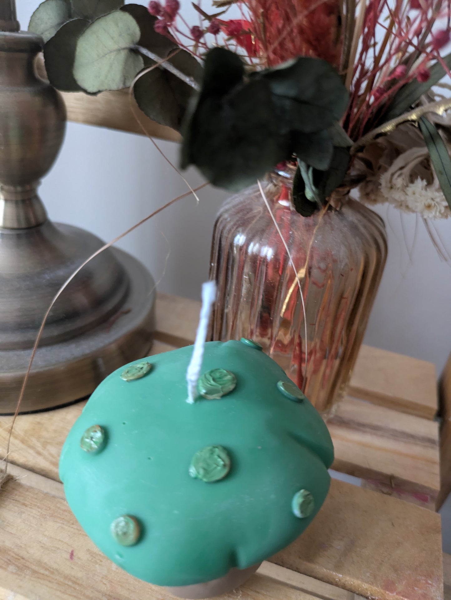 Green Mushroom Candles - Autumn Decor (reclaimed collection)