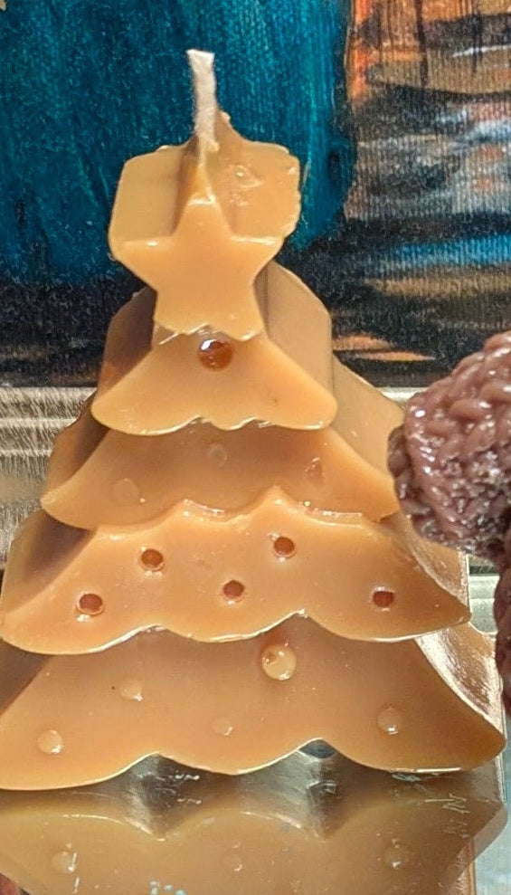 Gloss Finish Christmas Tree Candle – Brown (Trial Batch) - VitaUnlimited