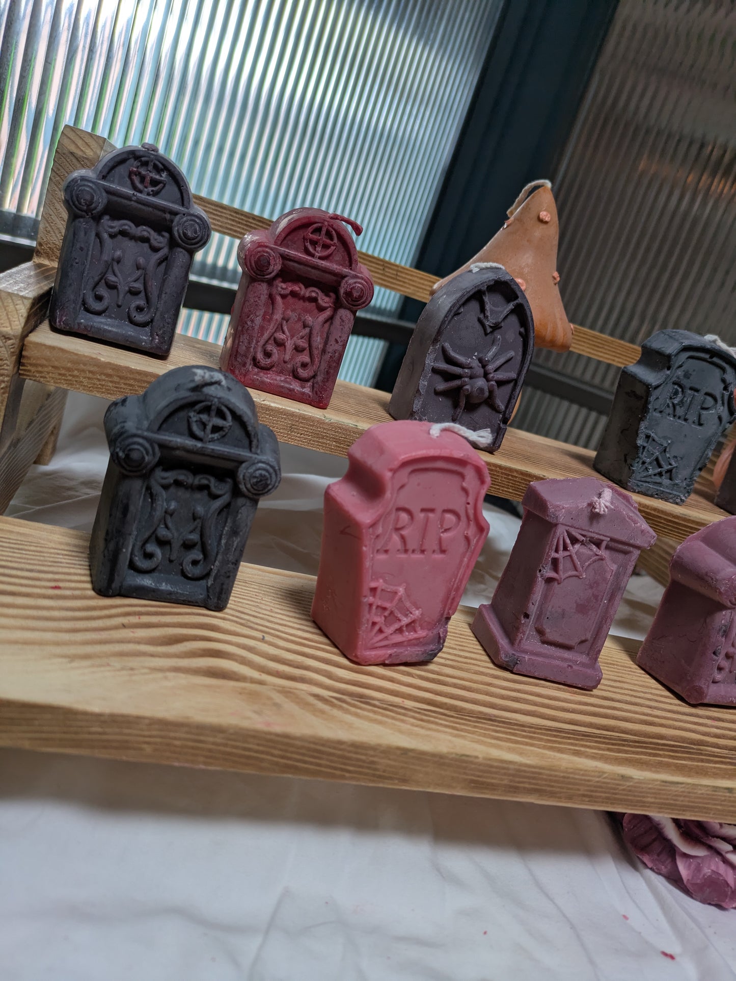 Distressed Headstones - statement candle Decor