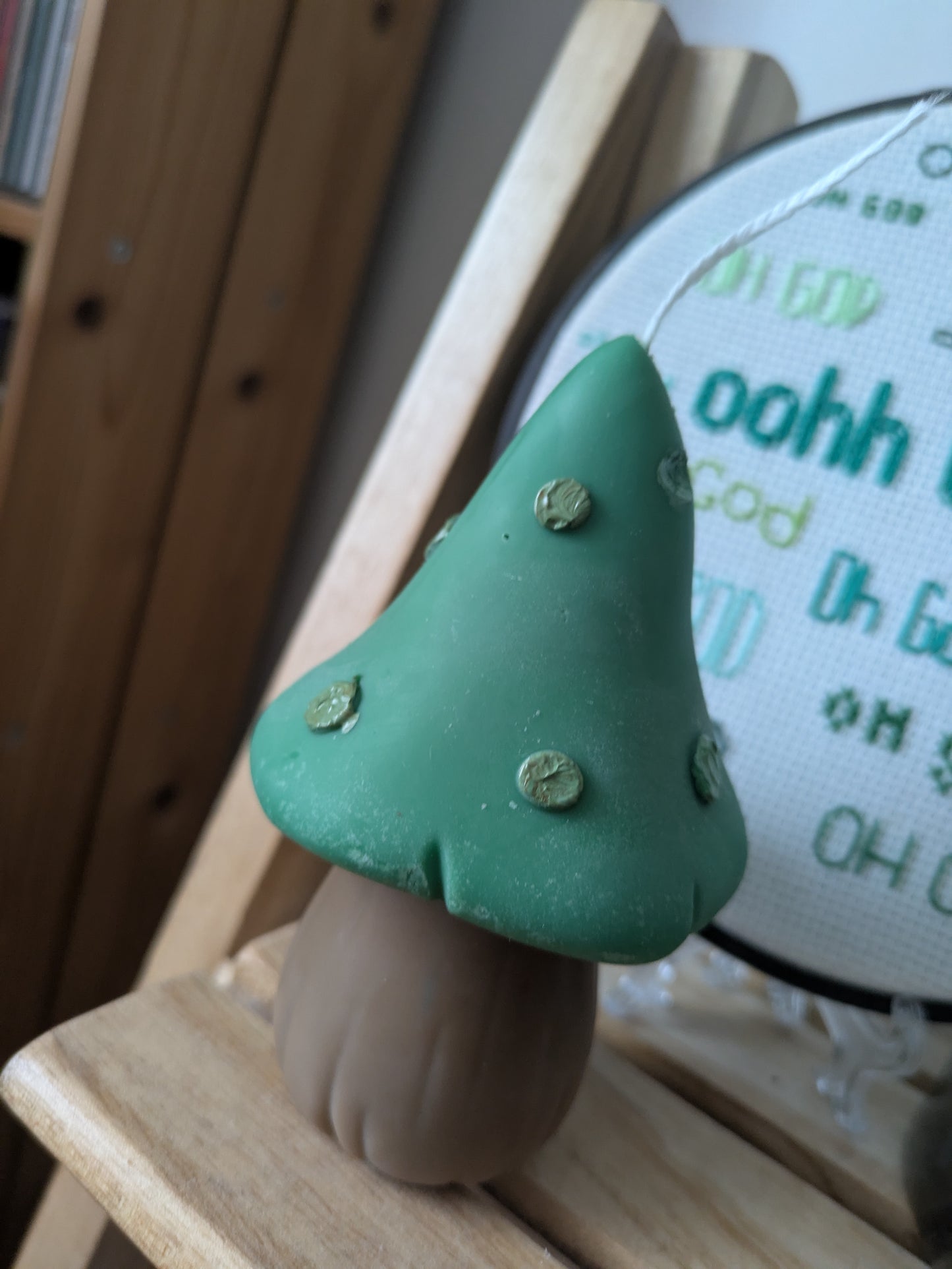 Green Mushroom Candles - Autumn Decor (reclaimed collection)