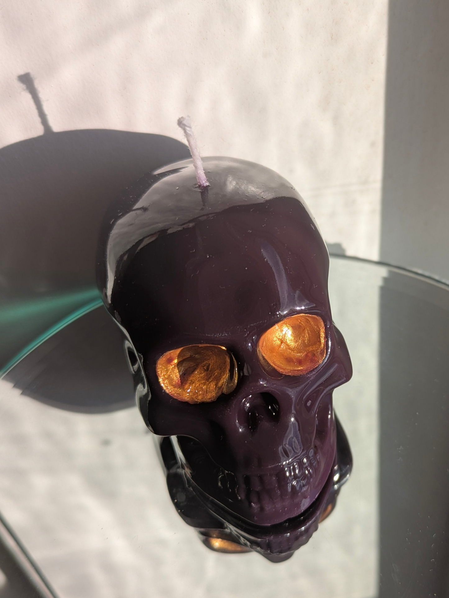 Deep Purple Small Skull - Gloss Candle