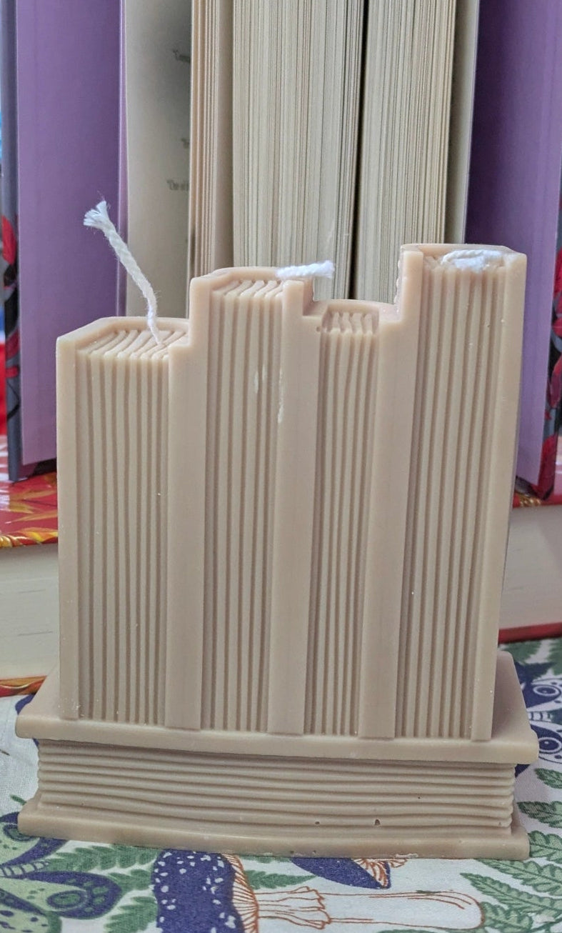 Book Stack Ornamental Candle