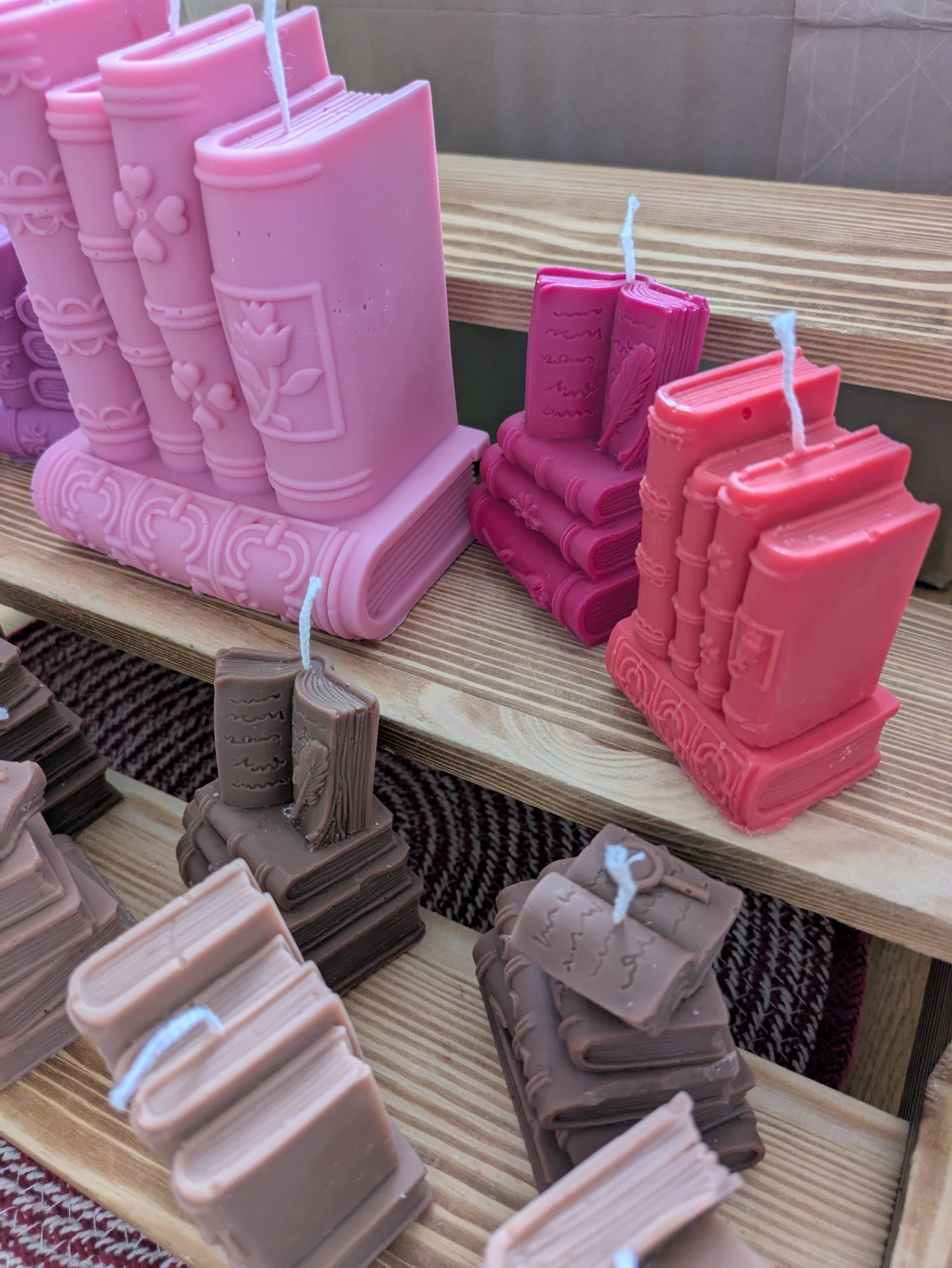 Small Sculpted look Bookstack Candles