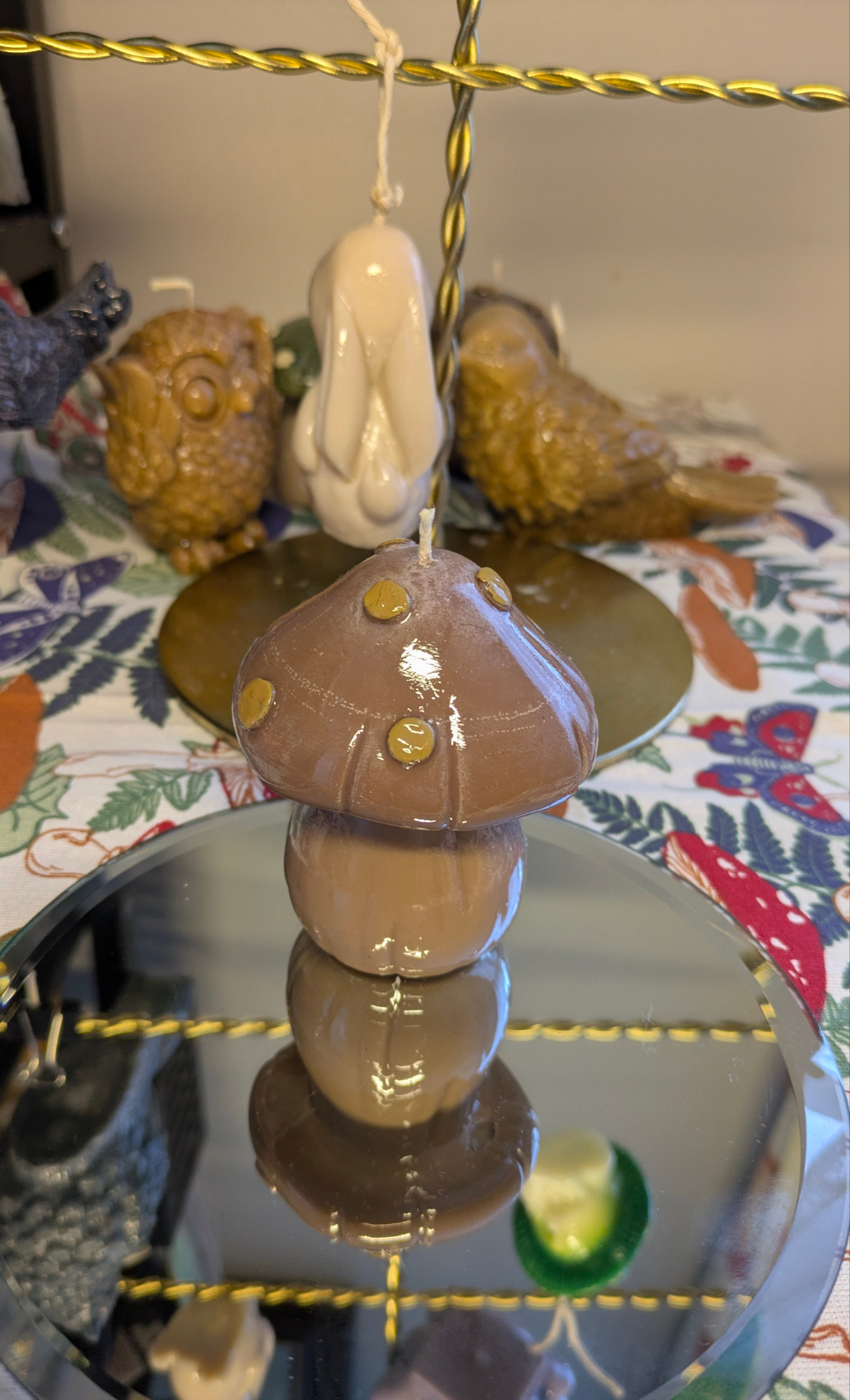 Medium Brown Mushroom - Gloss Candle - VitaUnlimited