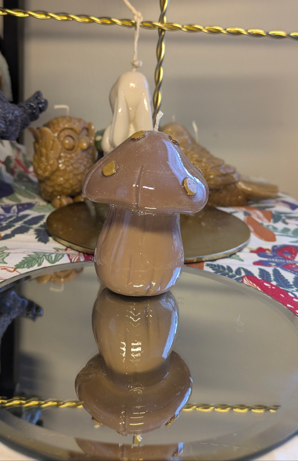 Medium Brown Mushroom - Gloss Candle - VitaUnlimited