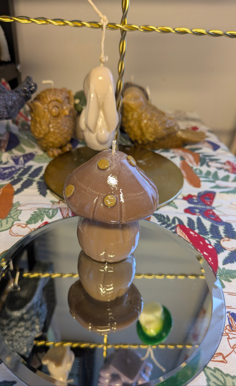 Medium Brown Mushroom - Gloss Candle - VitaUnlimited