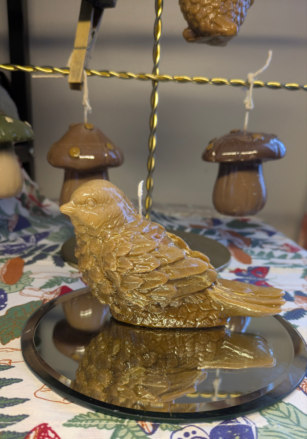 Large Light Brown Stirling Bird - Gloss Candle - VitaUnlimited