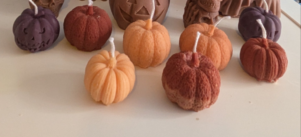 Upcycled wax -  Autumn Halloween Candles