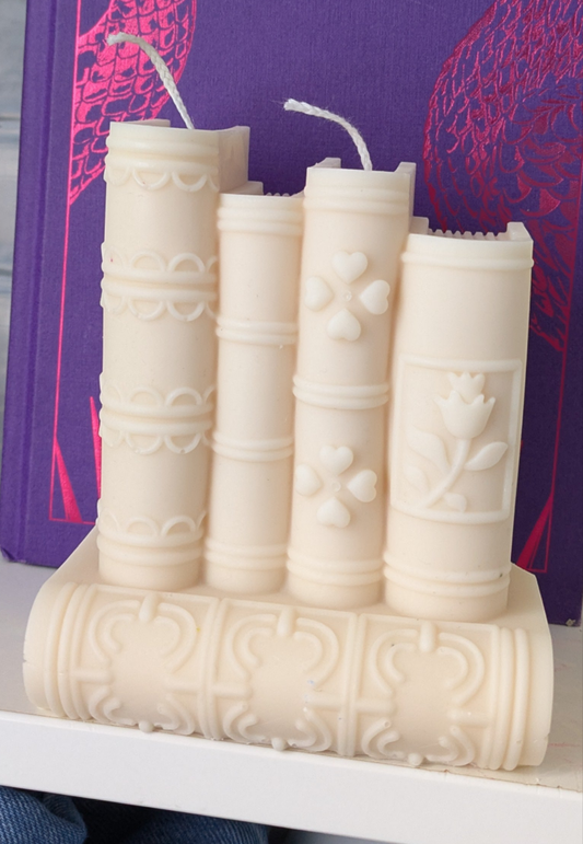 Large Sculpted Look Bookstack Candles