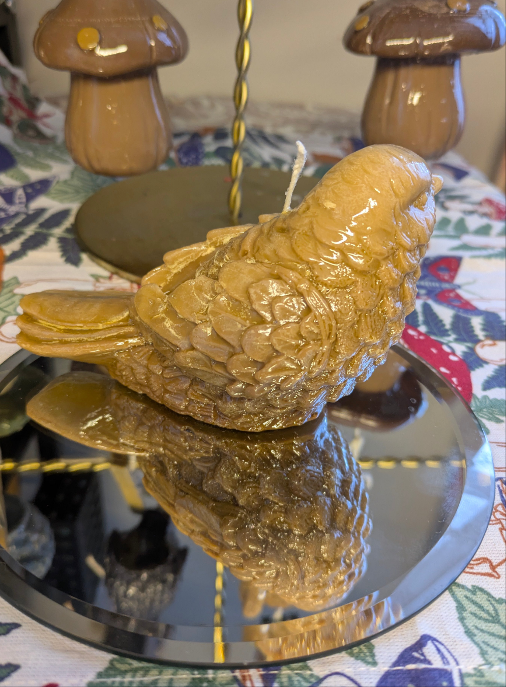 Large Light Brown Stirling Bird - Gloss Candle - VitaUnlimited