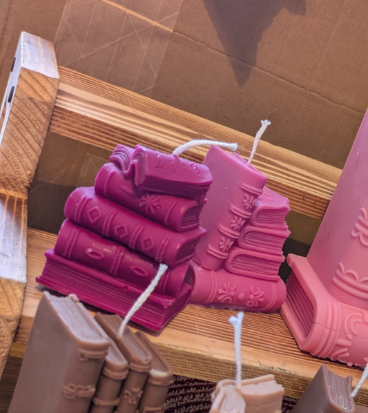 Small Sculpted look Bookstack Candles