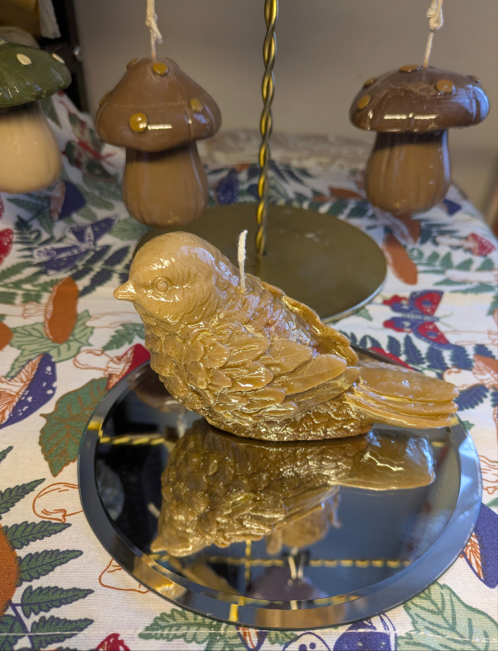 Large Light Brown Stirling Bird - Gloss Candle - VitaUnlimited