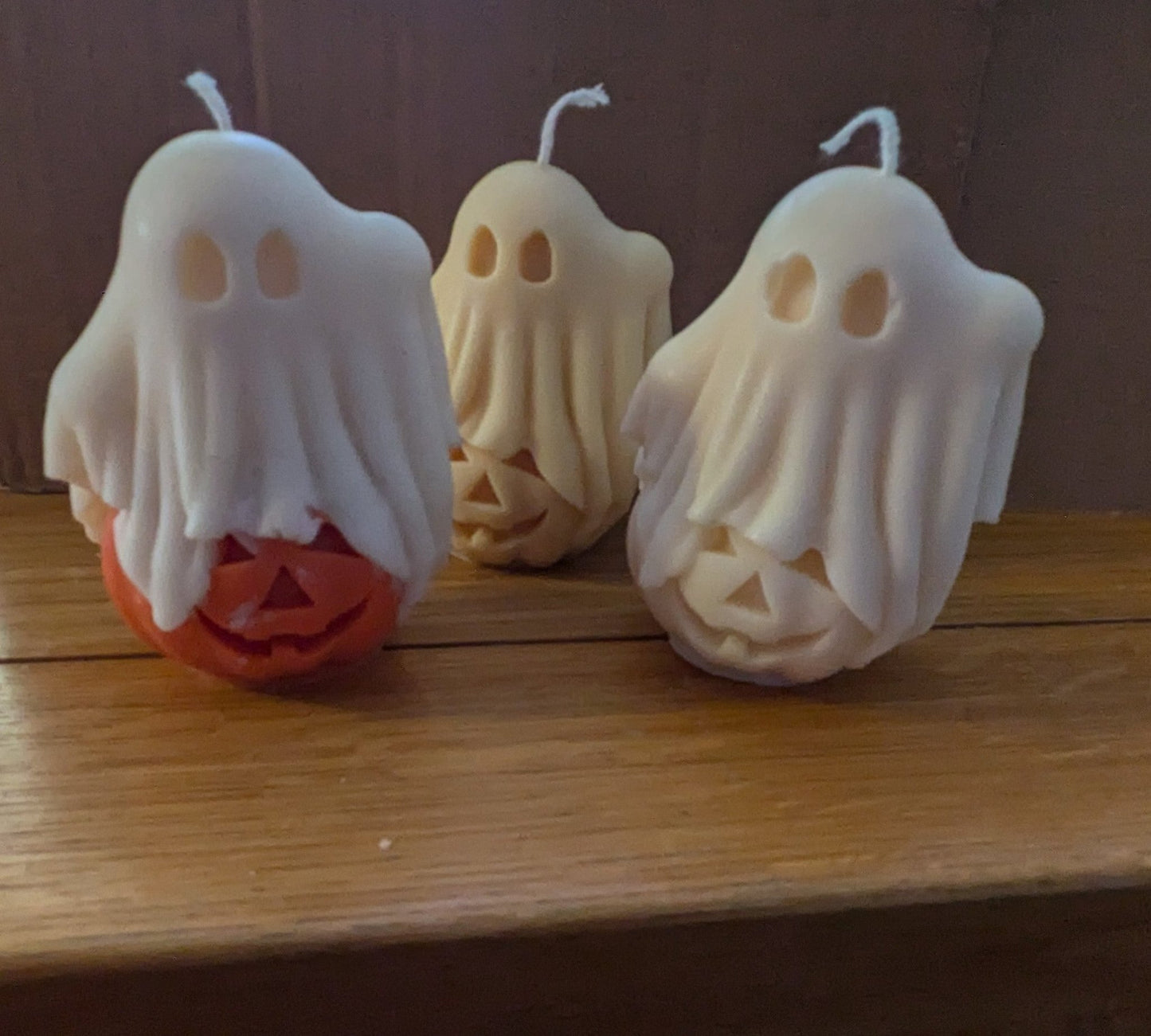 Ghost Drapped Pumpkin Decorative Halloween Candle - VitaUnlimited