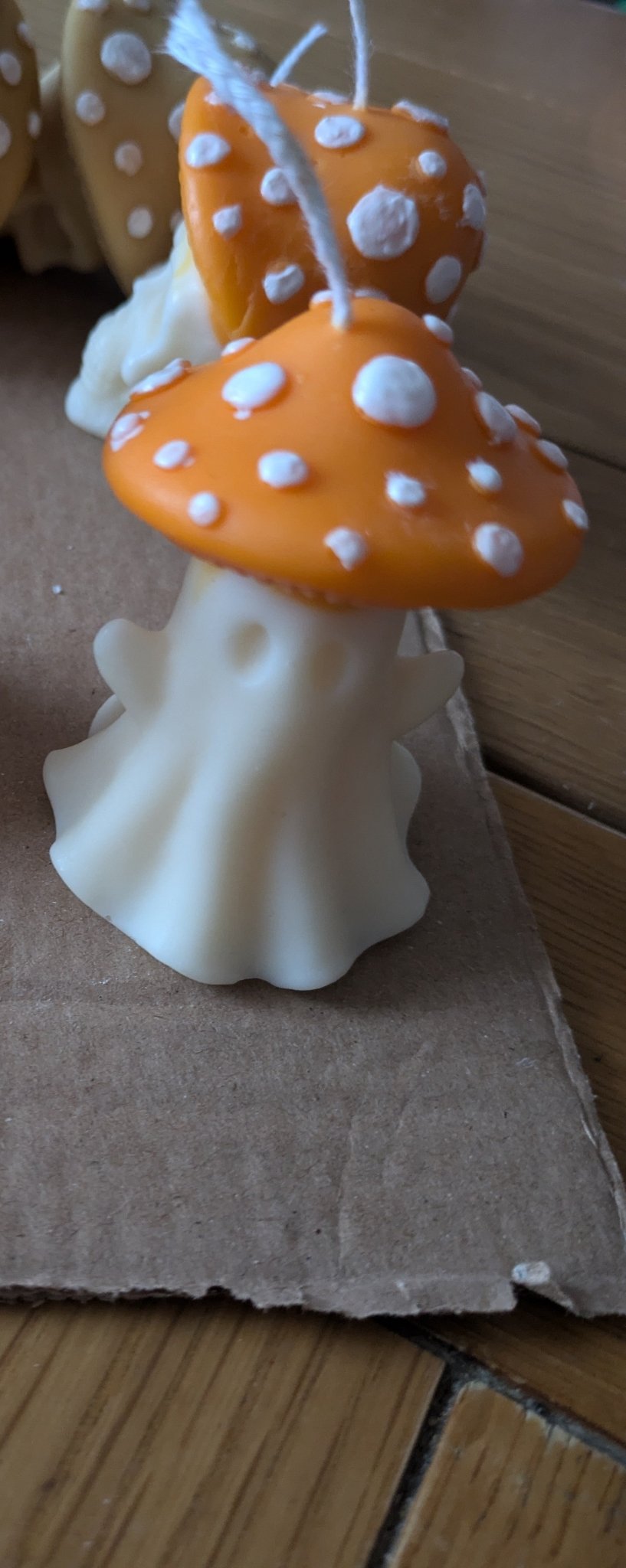 Ghost - shroom hand painted Decorative Halloween Candles - VitaUnlimited