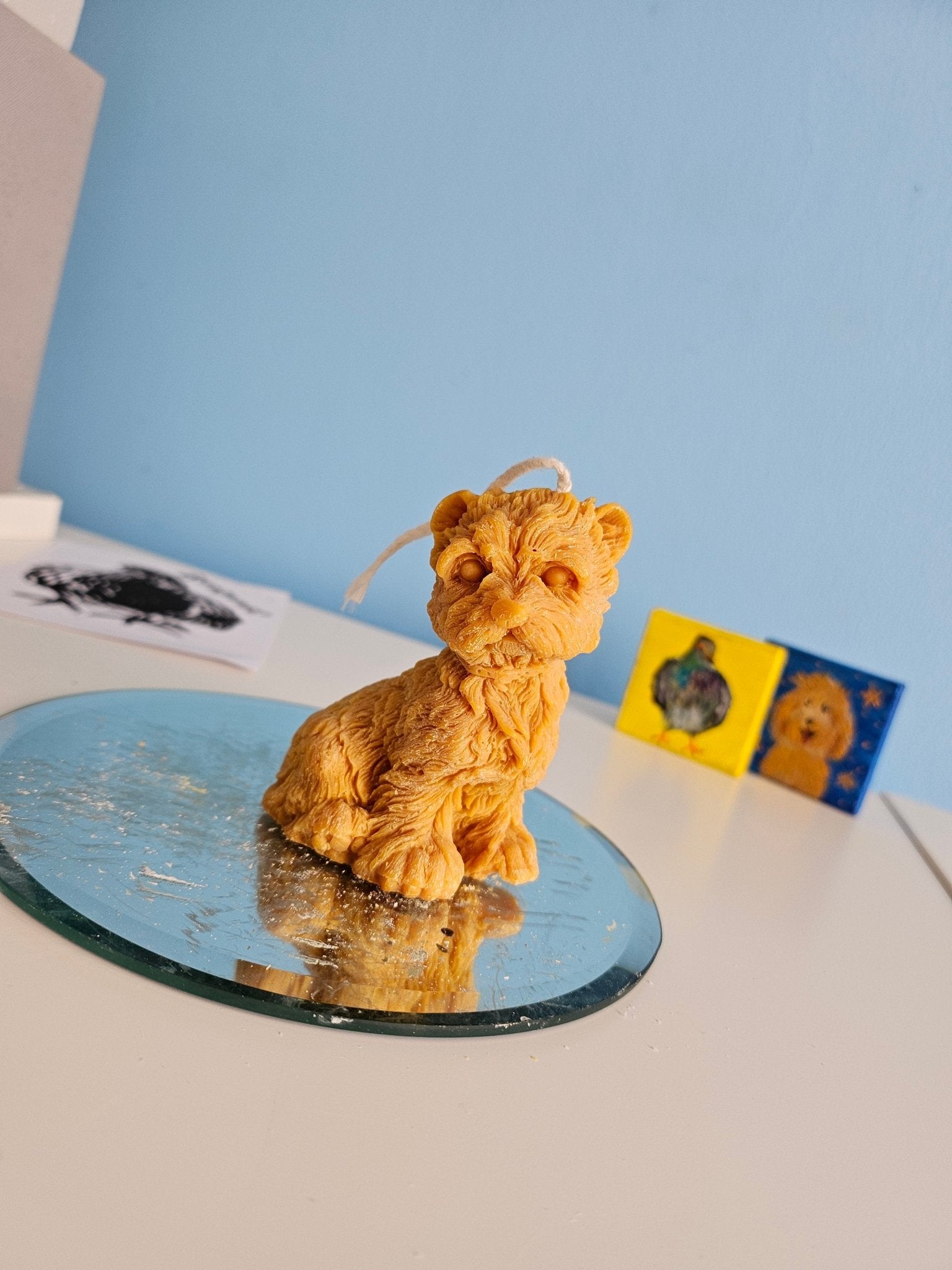 Golden Brown Terrier Dog Candle - VitaUnlimited