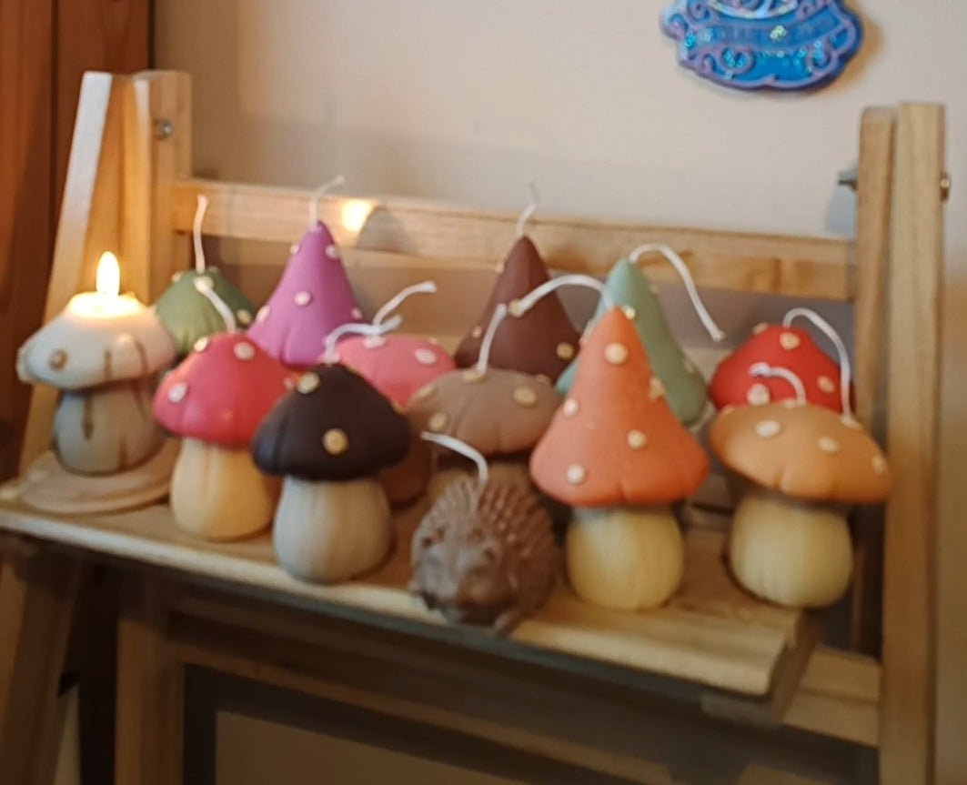 Hand Painted Mushrooms Candles - Scented - VitaUnlimited