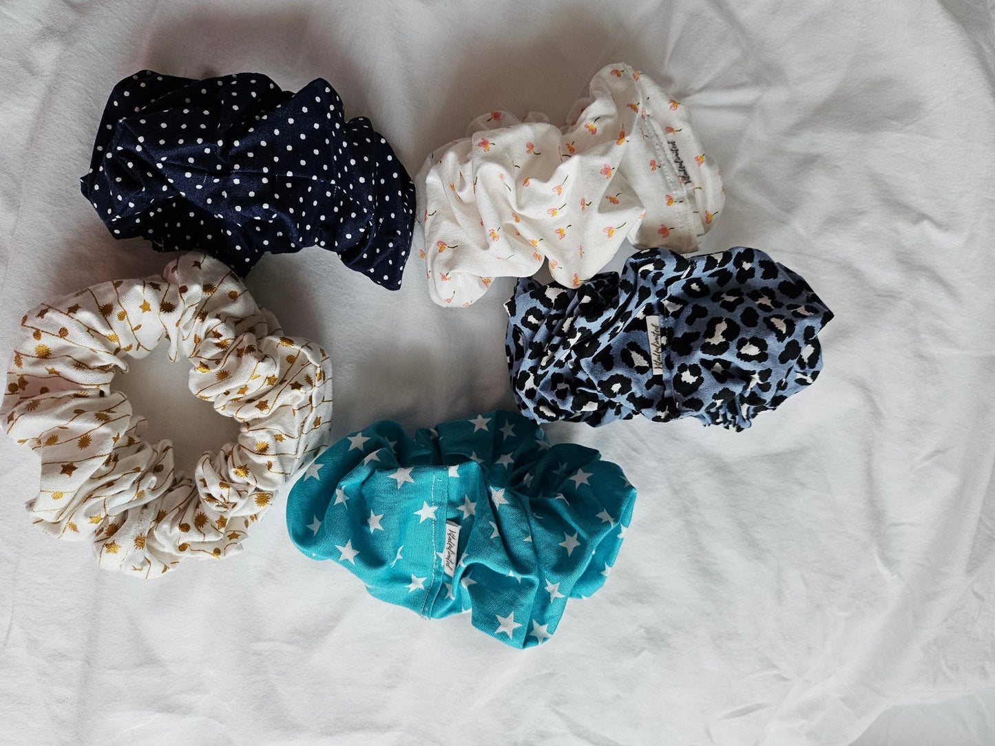 Medium Wide Elastic Patterned Bun Toppers Scrunchies - VitaUnlimited
