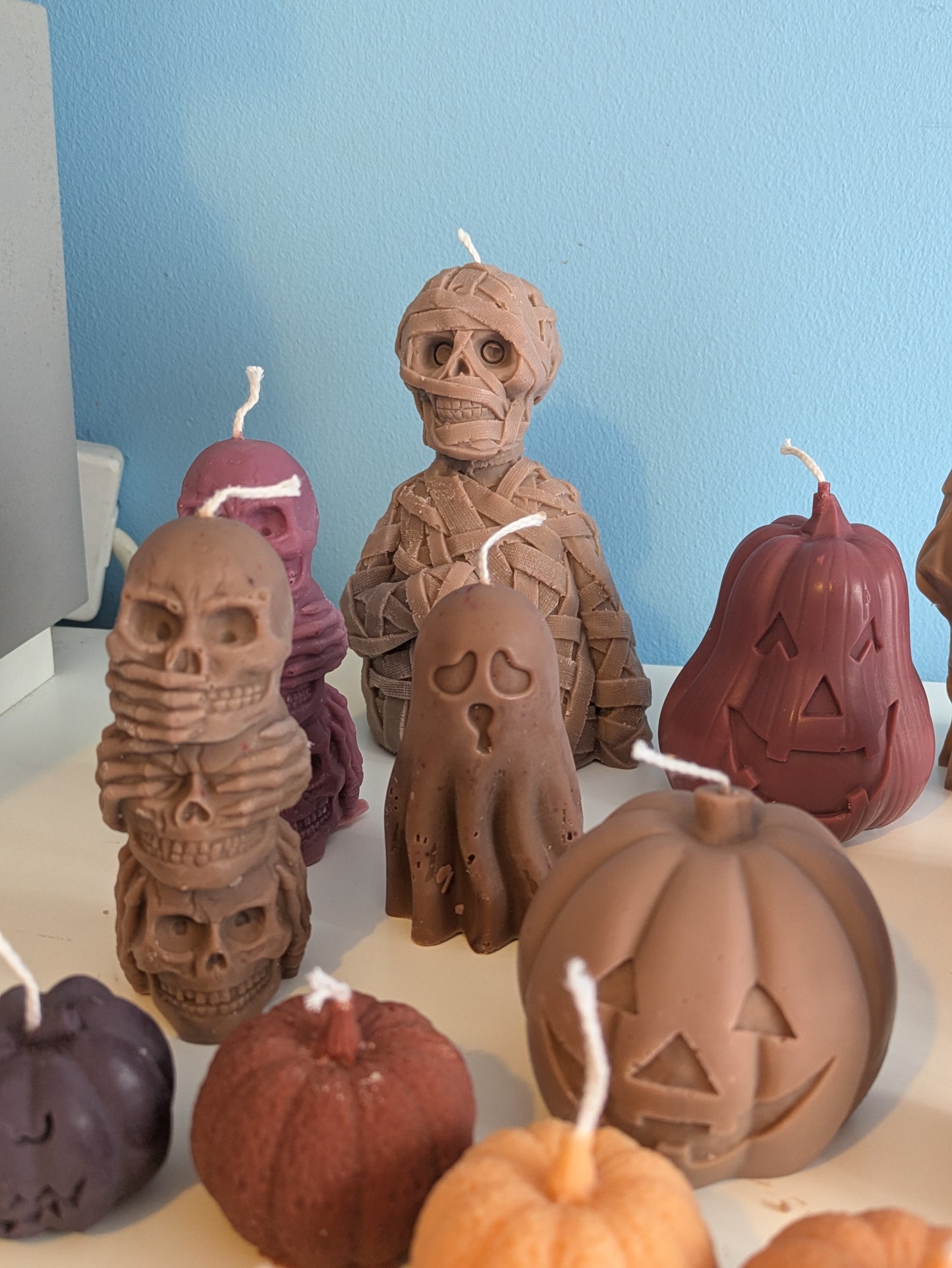 Upcycled wax -  Autumn Halloween Candles