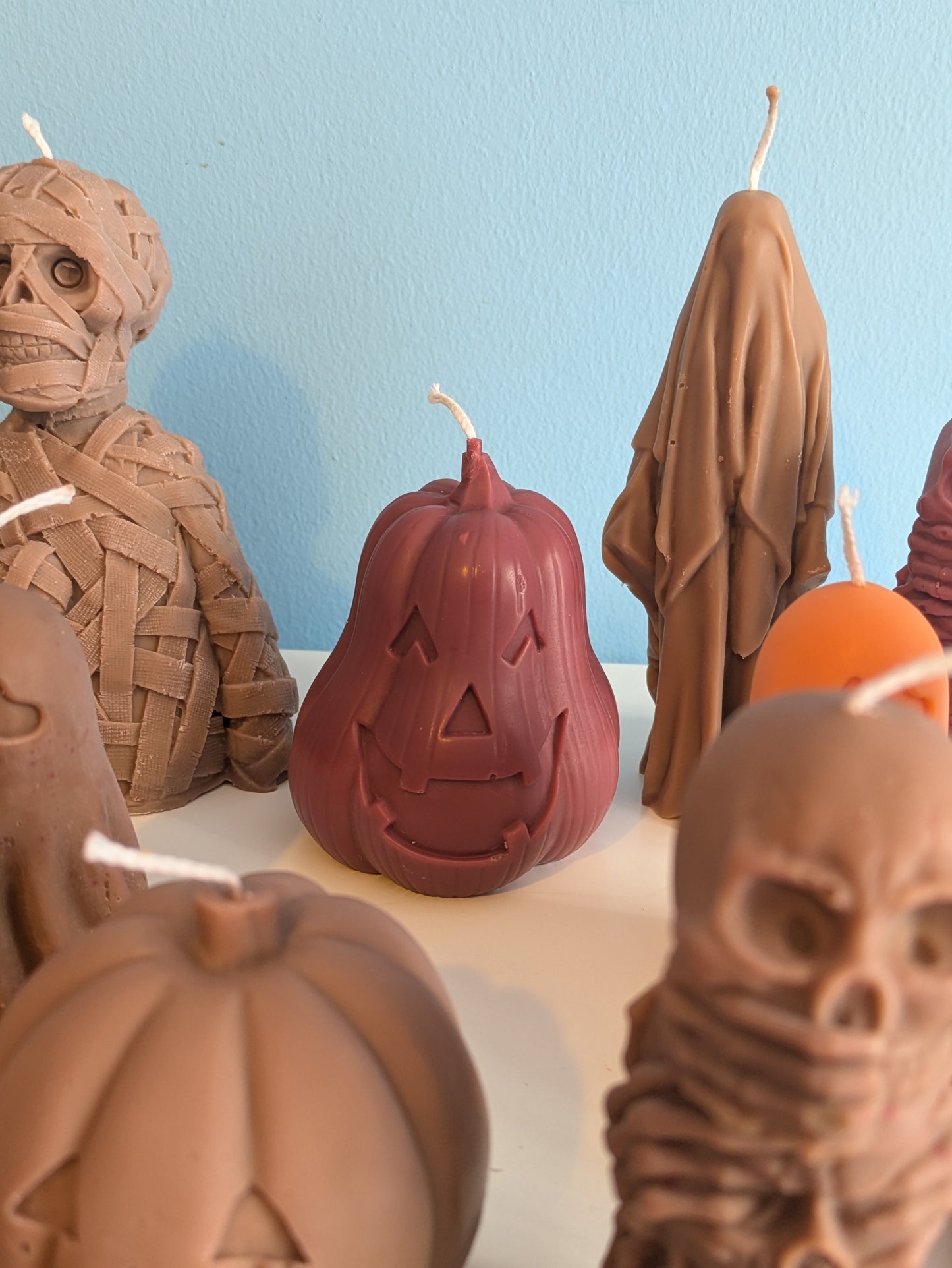 Upcycled wax -  Autumn Halloween Candles