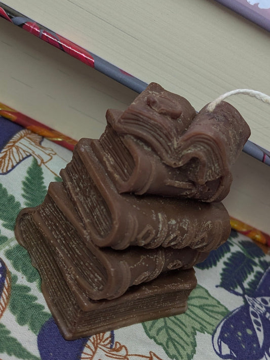 Book Stack Ornamental Candle