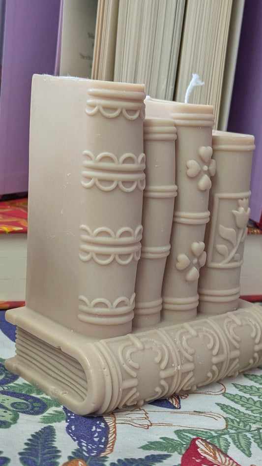 Book Stack Ornamental Candle