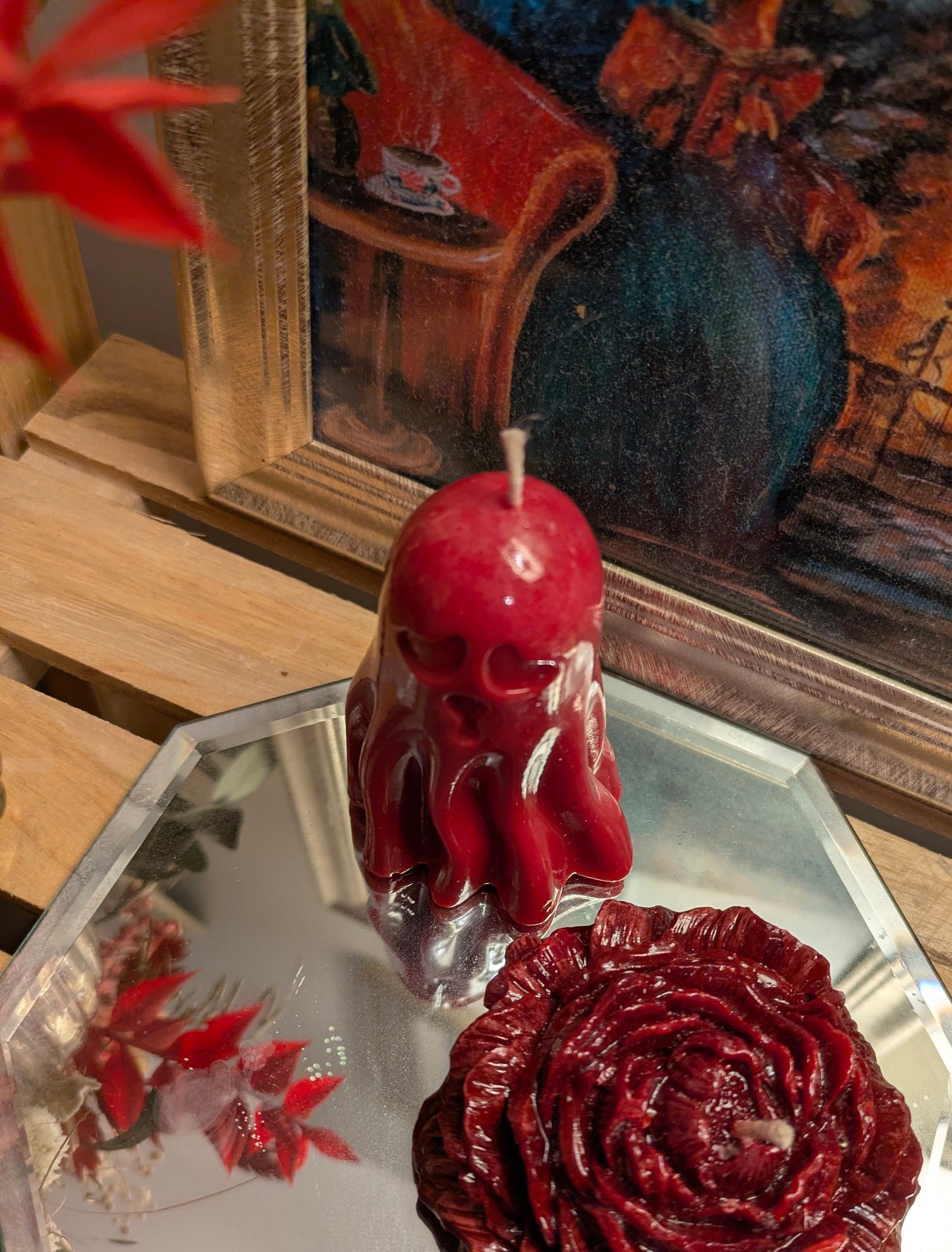 Gloss Finish Heart Eye Ghost Candle – Wine (Trial Batch) - VitaUnlimited