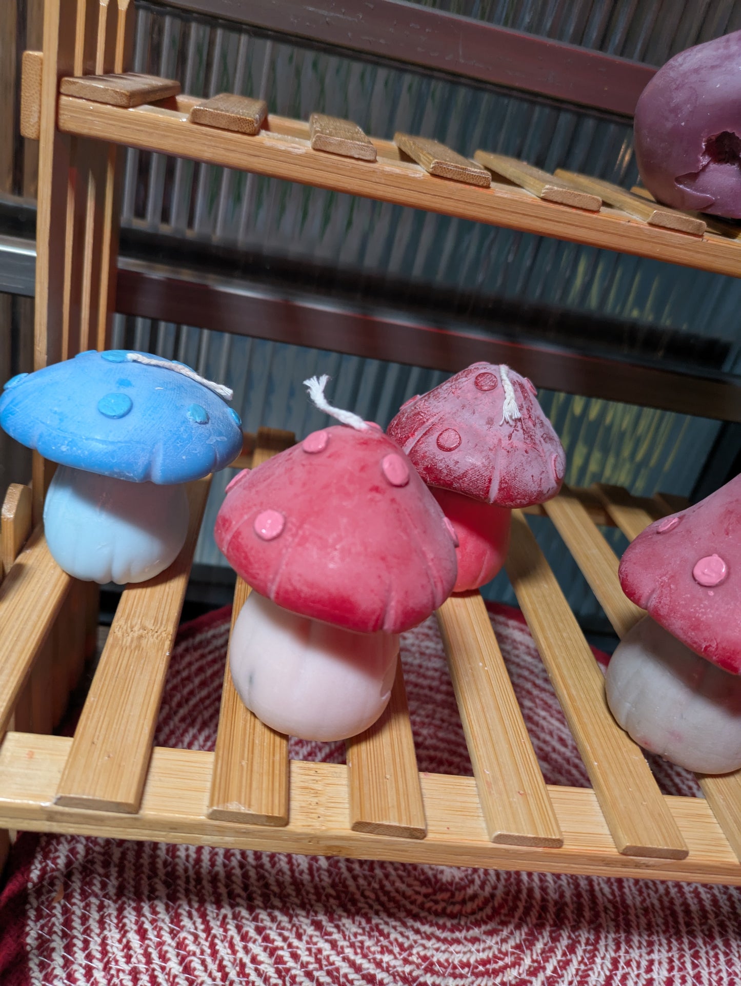 Hand Painted mushrooms - Statement Candle Decor