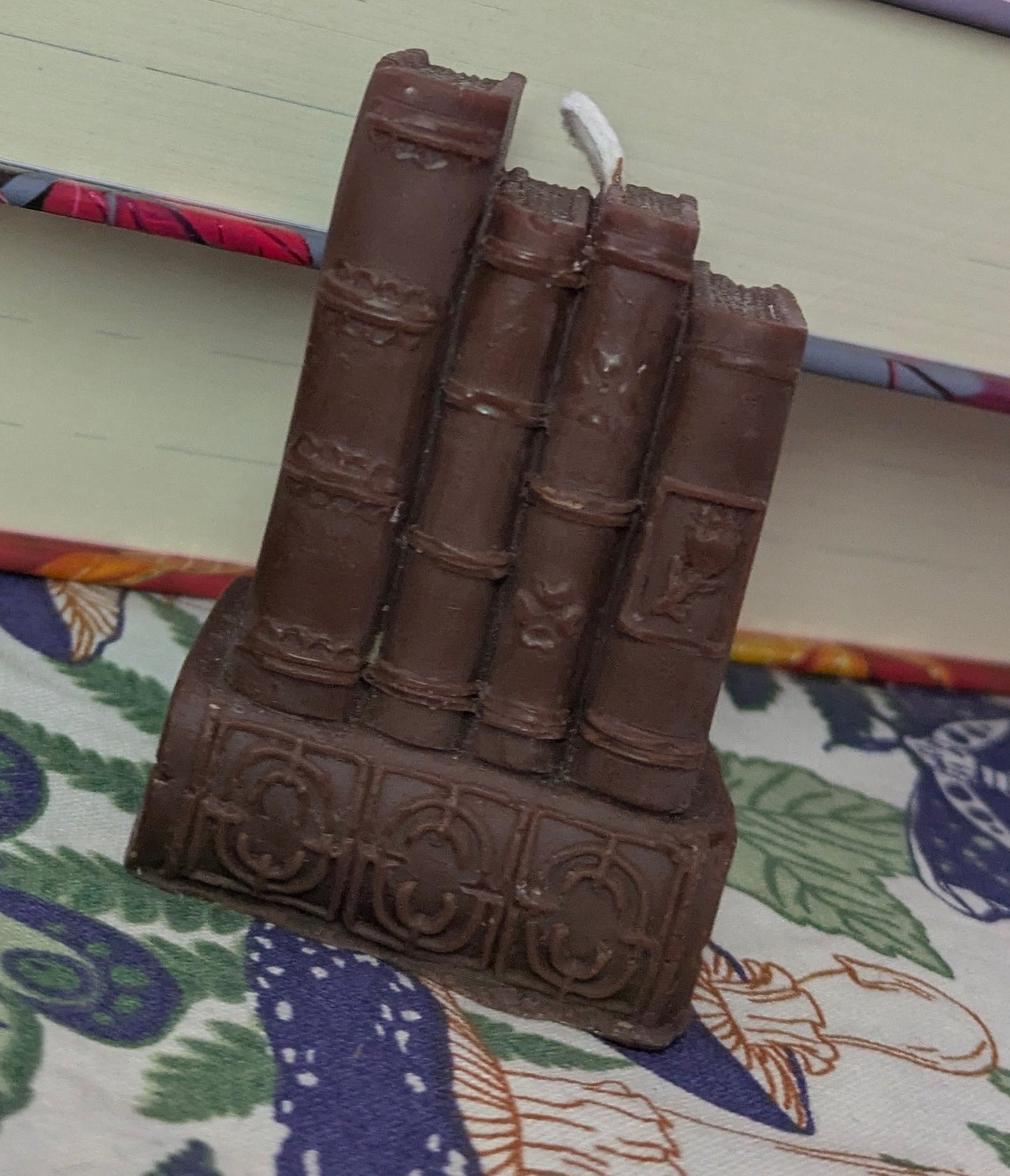 Book Stack Ornamental Candle