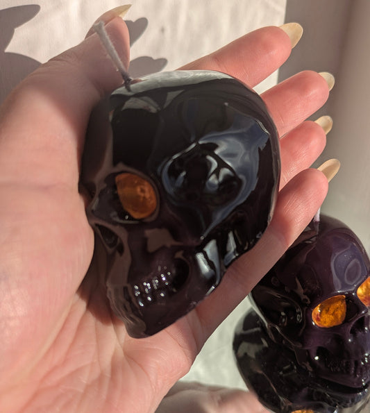 Black Small Skull - Gloss Candle
