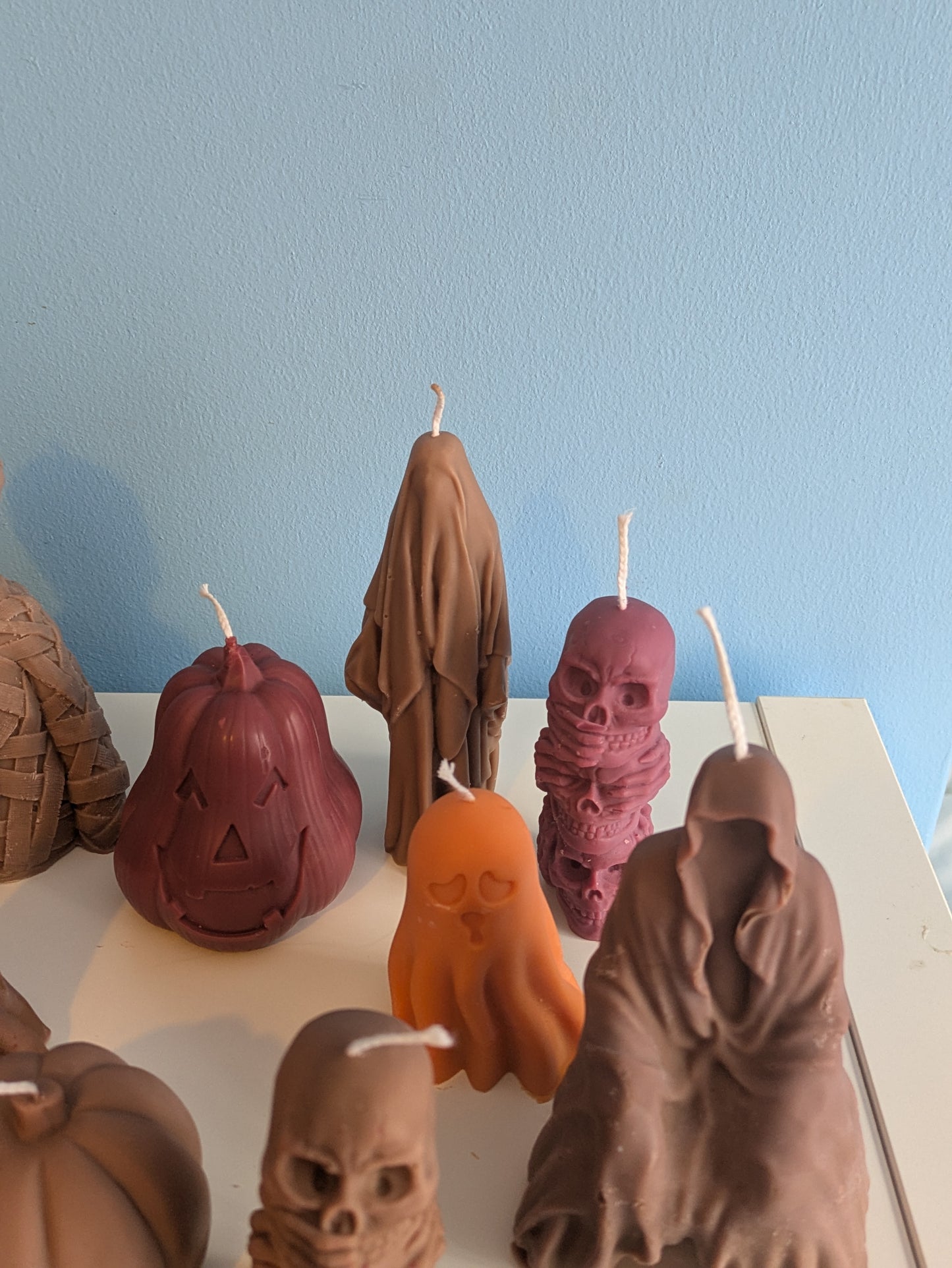 Upcycled wax -  Autumn Halloween Candles