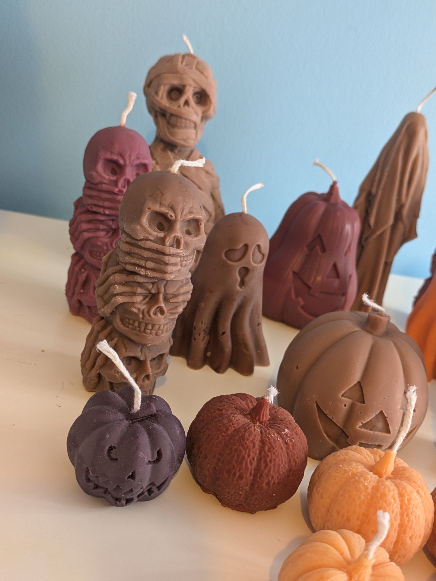 Upcycled wax -  Autumn Halloween Candles
