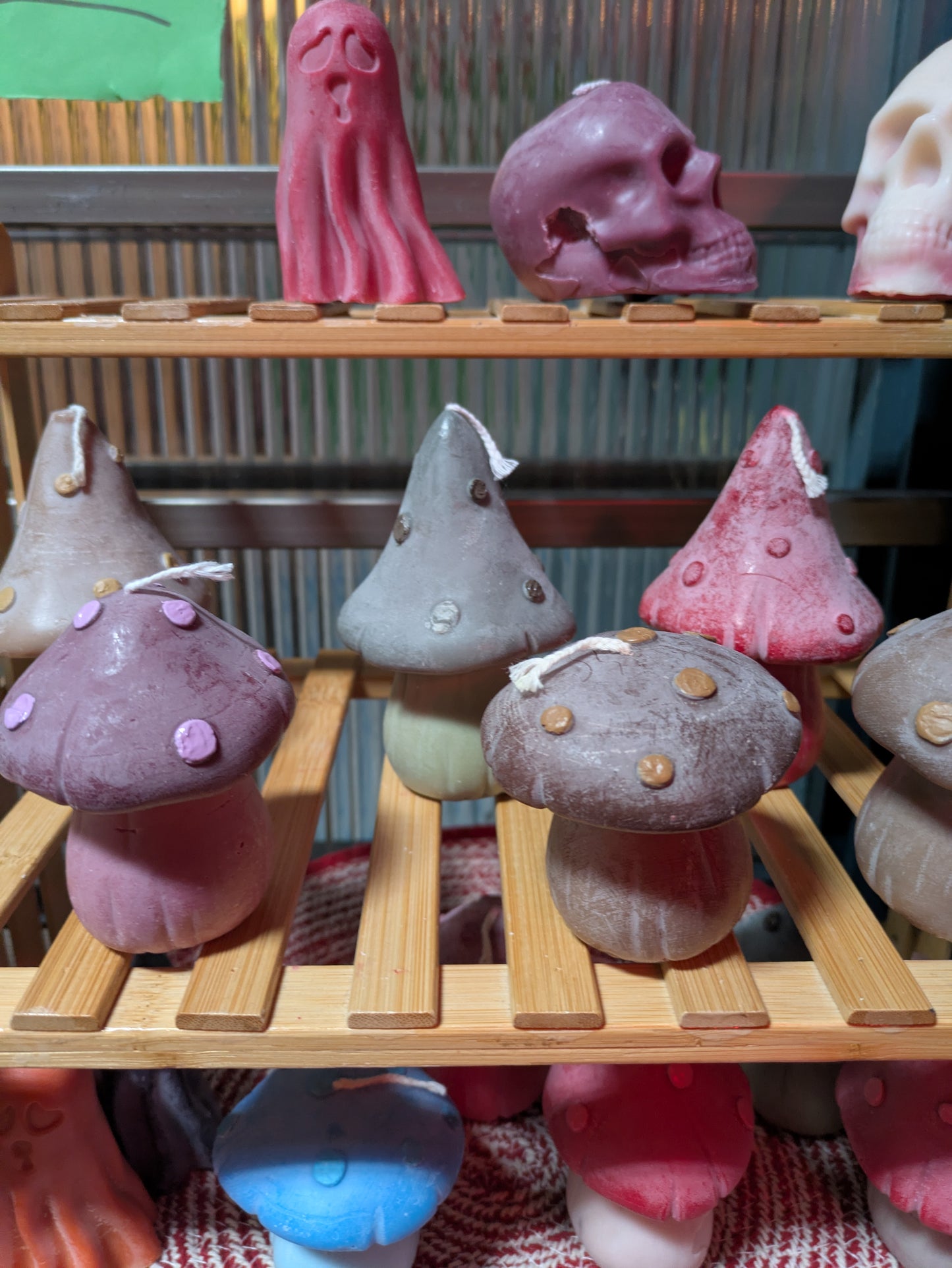 Hand Painted mushrooms - Statement Candle Decor