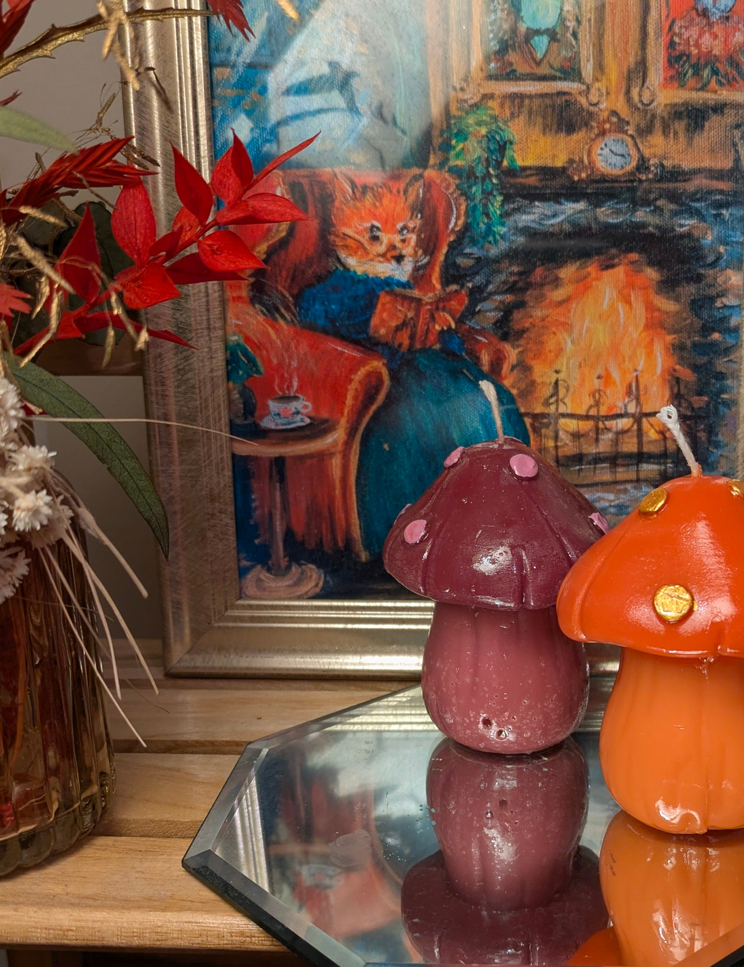 Gloss Finish Hand-painted Mushroom Candle – Purple (Trial Batch)