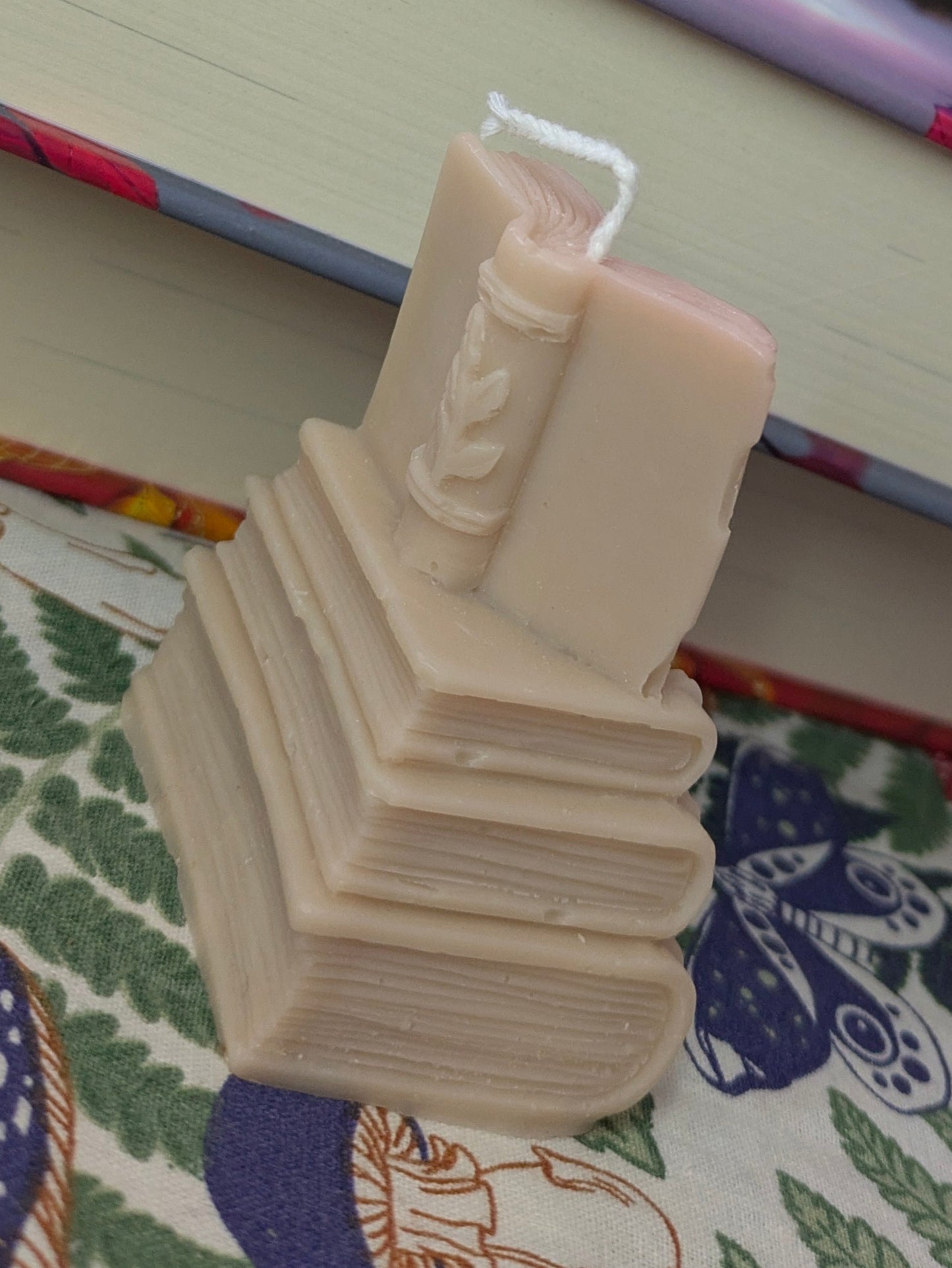 Book Stack Ornamental Candle