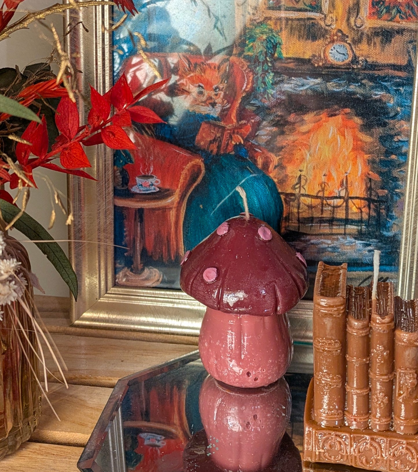 Gloss Finish Hand-painted Mushroom Candle – Purple (Trial Batch)