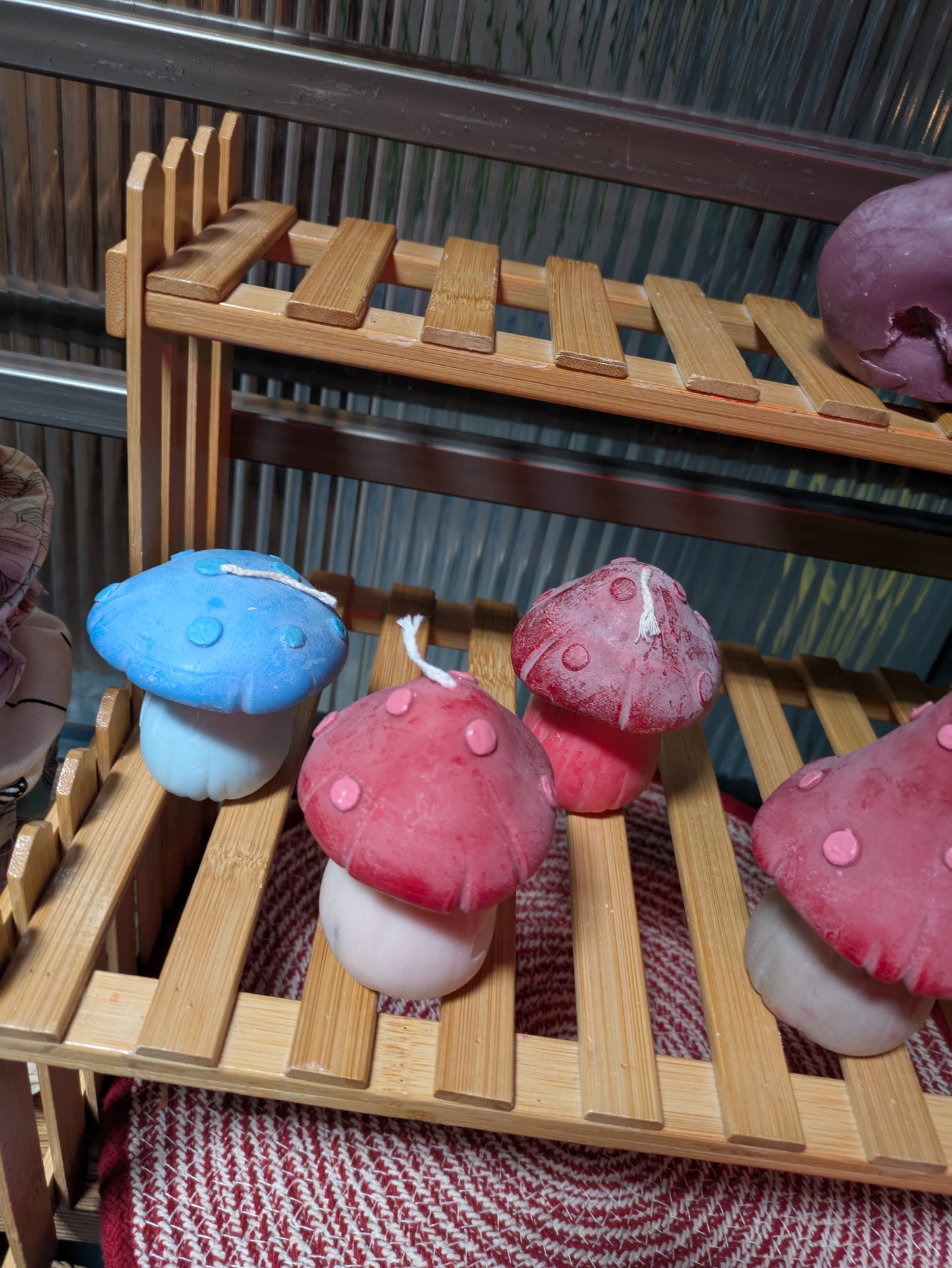 Hand Painted mushrooms - Statement Candle Decor