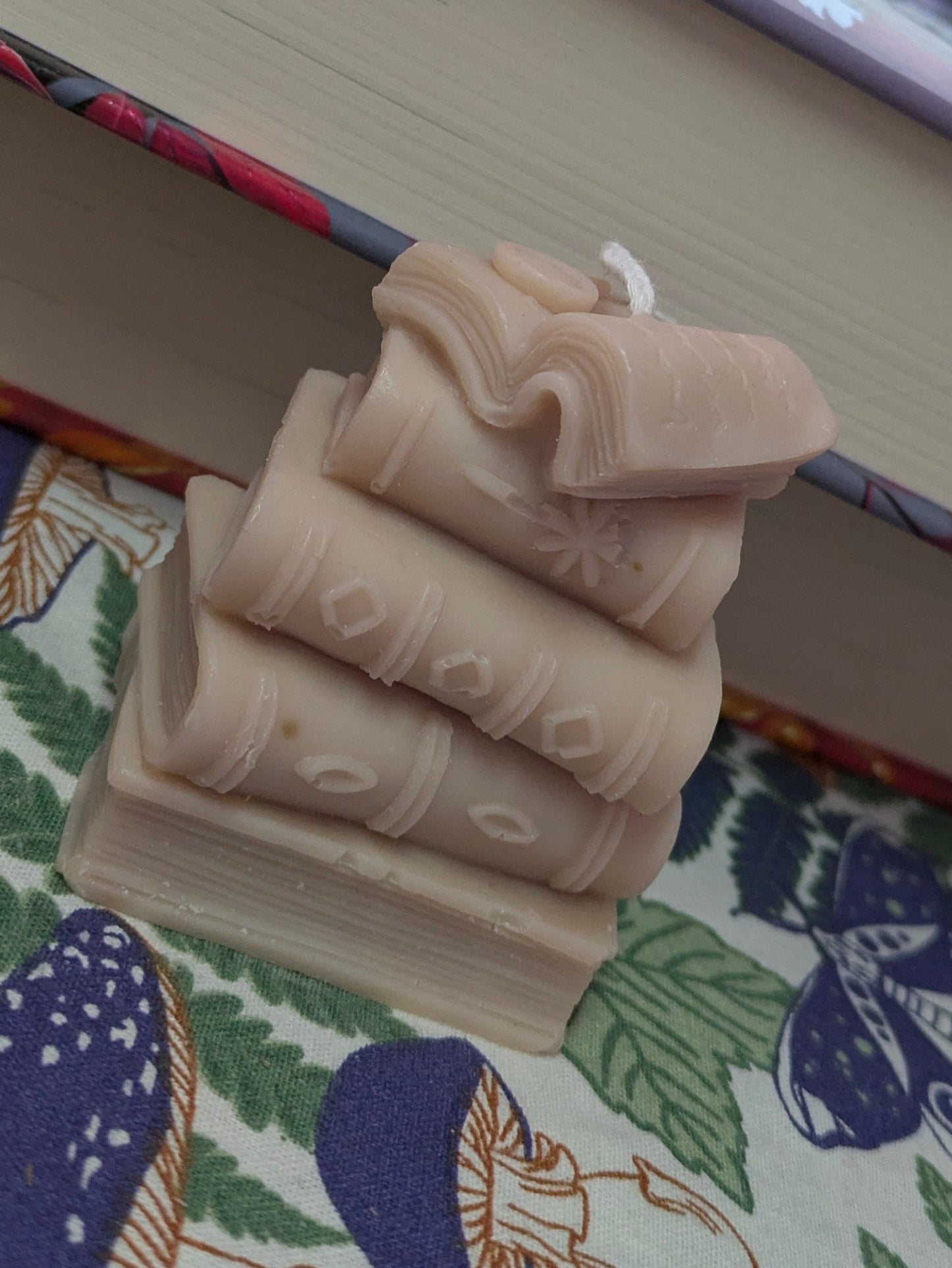 Book Stack Ornamental Candle