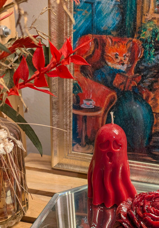 Gloss Finish Heart Eye Ghost Candle – Wine (Trial Batch) - VitaUnlimited