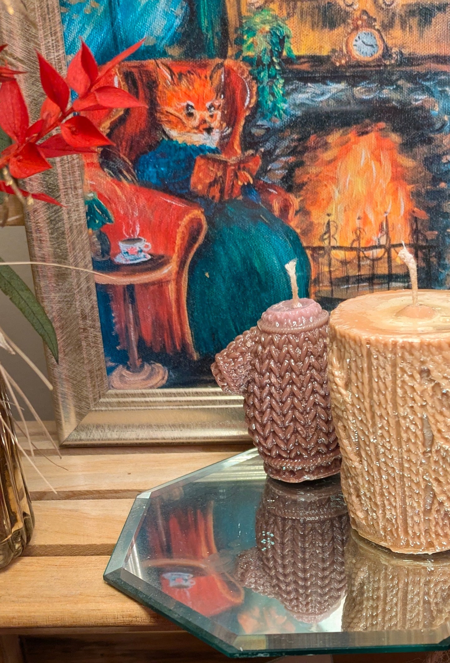 Gloss Finish Cute Brown Knitted Jumper Candle (Trial Batch) - VitaUnlimited