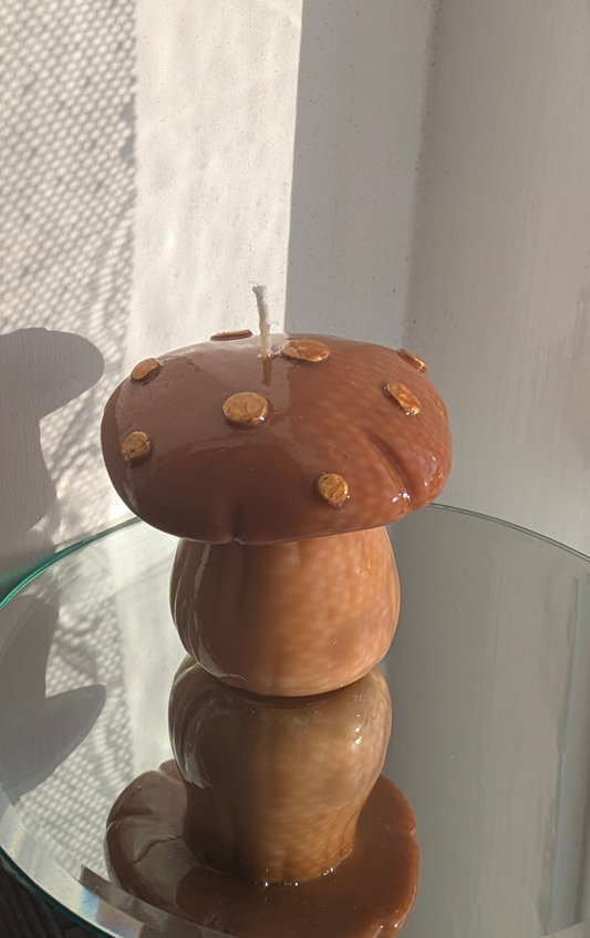 Orange Rust Small Mushroom - Gloss Candle