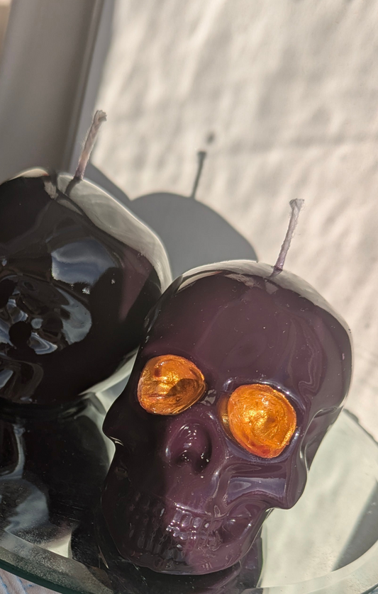 Deep Purple Small Skull - Gloss Candle