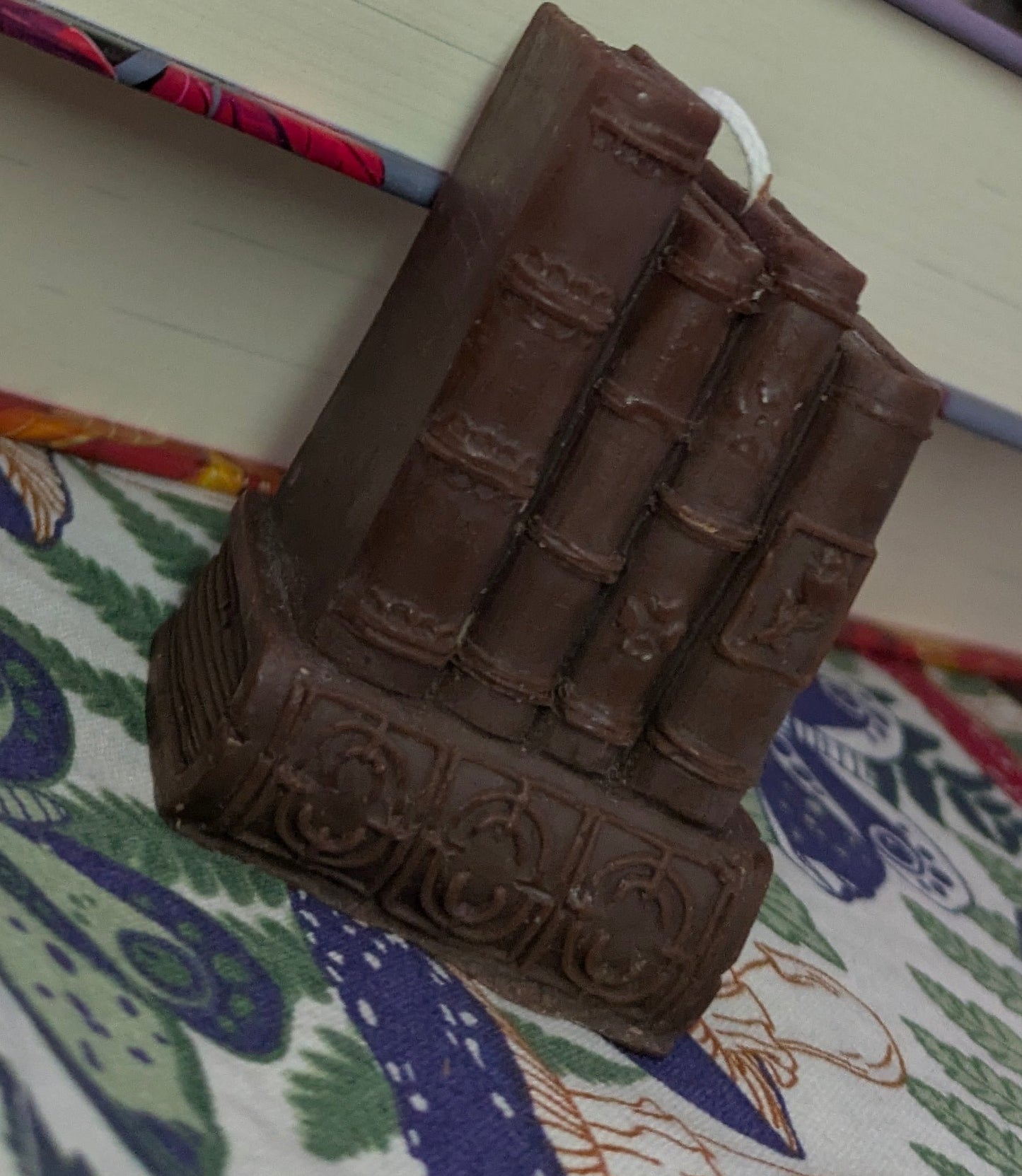 Book Stack Ornamental Candle