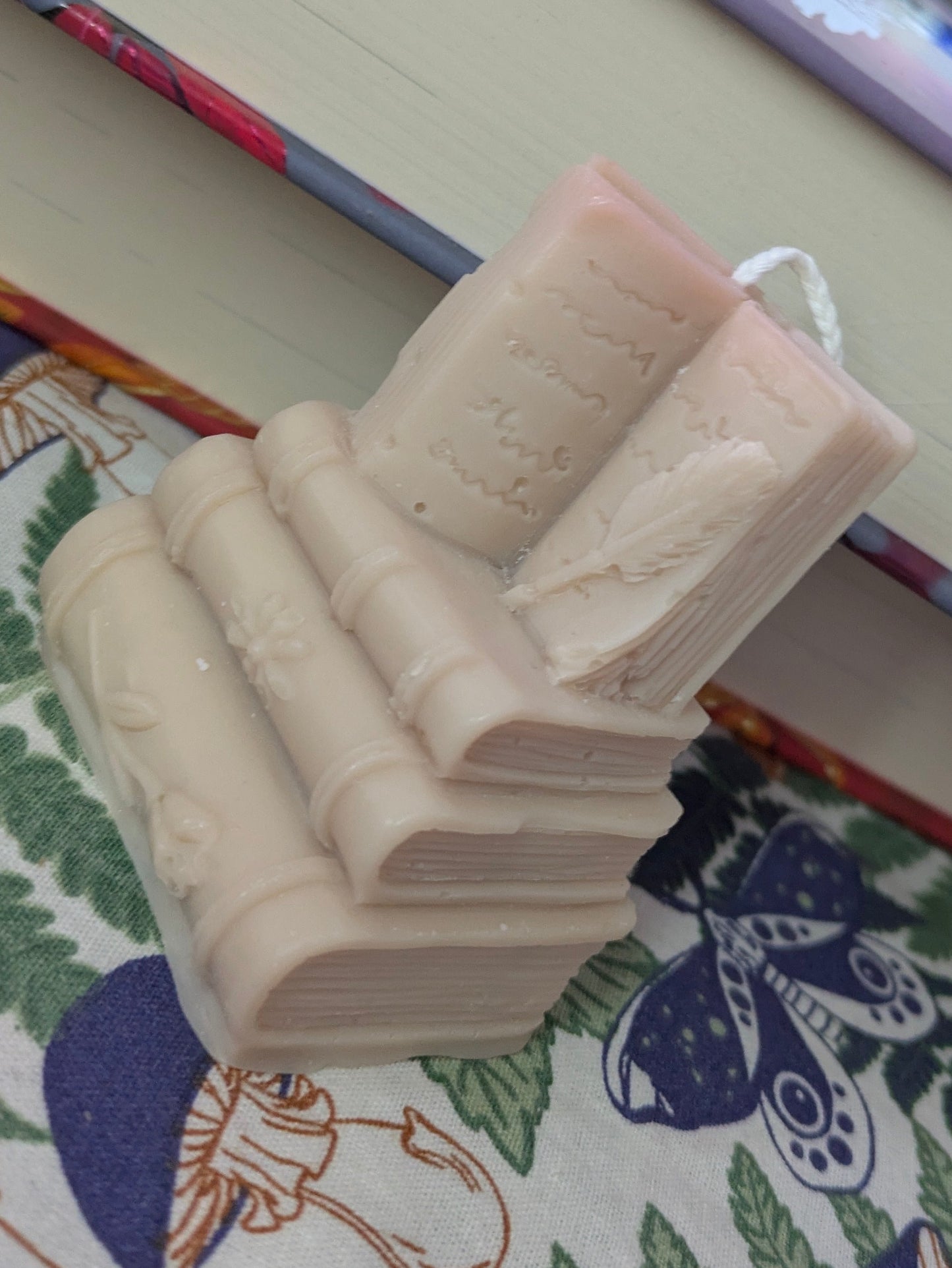 Book Stack Ornamental Candle