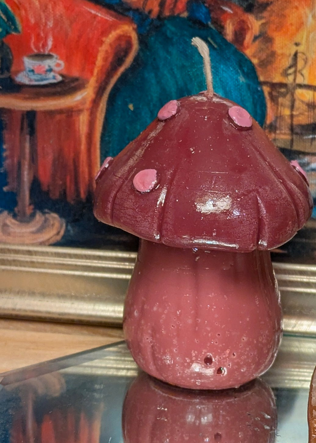 Gloss Finish Hand-painted Mushroom Candle – Purple (Trial Batch)