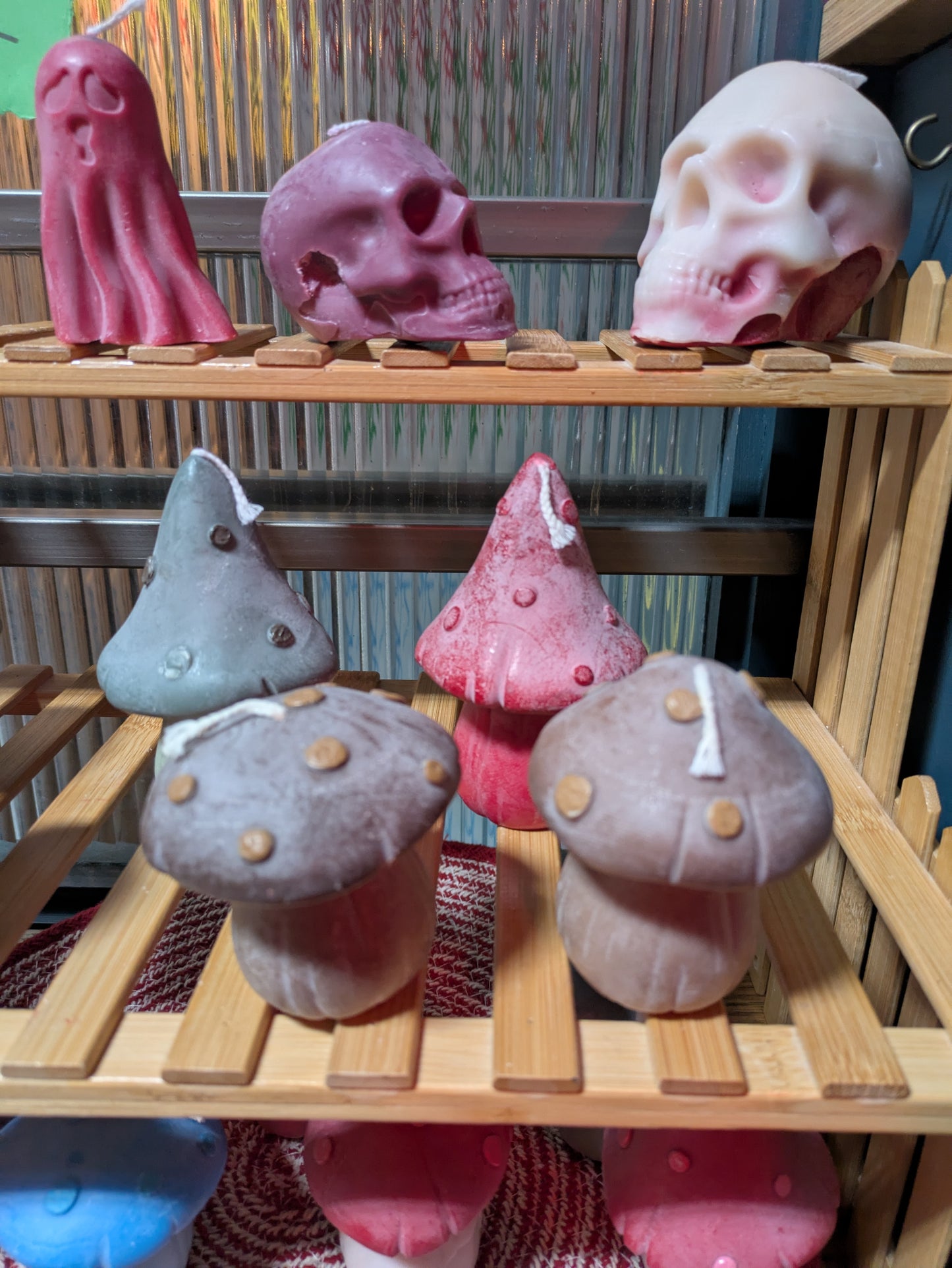 Hand Painted mushrooms - Statement Candle Decor